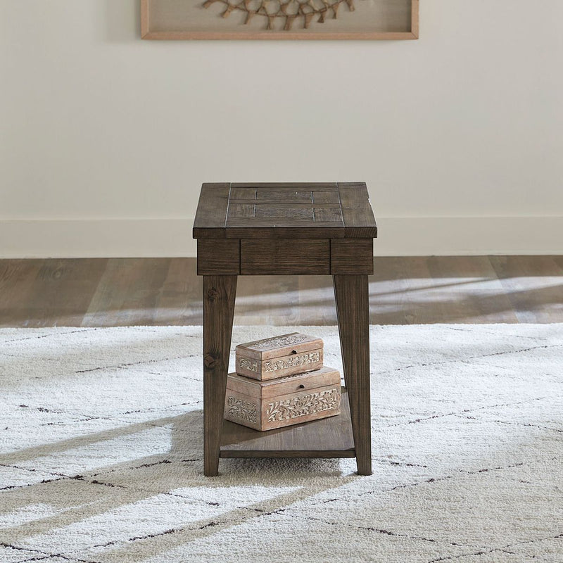Liberty Furniture Arrowcreek Chair Side Table in Weathered Stone