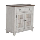 Liberty Furniture River Place Accent Cabinet in Riverstone White & Tobacco EST SHIP TIME APPX 4 WEEKS image