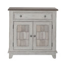 Liberty Furniture River Place Accent Cabinet in Riverstone White & Tobacco EST SHIP TIME APPX 4 WEEKS