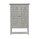 River Place Bar Cabinet in Riverstone White & Tobacco EST SHIP TIME APPX 4 WEEKS