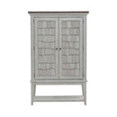 Liberty Furniture River Place Bar Cabinet in Riverstone White & Tobacco EST SHIP TIME APPX 4 WEEKS