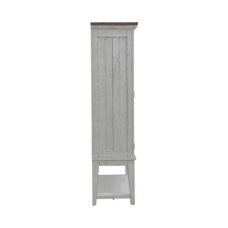 Liberty Furniture River Place Bar Cabinet in Riverstone White & Tobacco EST SHIP TIME APPX 4 WEEKS