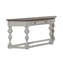 Liberty Furniture River Place Accent Console Table in Riverstone White & Tobacco EST SHIP TIME APPX 4 WEEKS image