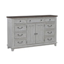 River Place 9 Drawer Dresser in Riverstone White and Tobacco