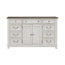 River Place 9 Drawer Dresser in Riverstone White and Tobacco image