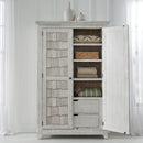 River Place Armoire in Riverstone White and Tobacco