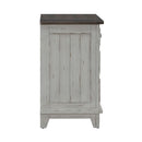 River Place 3 Drawer Nightstand with Charging Station in Riverstone White and Tobacco