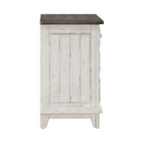 River Place 3 Drawer Nightstand with Charging Station in Riverstone White and Tobacco image