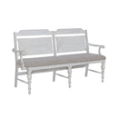 River Place Panel Back Bench in Riverstone White & Tobacco image