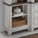 Liberty Furniture River Place Entertainment Center with Piers in Riverstone White/ Tobacco