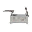 Liberty Furniture River Place Lift Top Storage Cocktail Table in Riverstone White & Tobacco