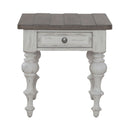 Liberty Furniture River Place End Table in Riverstone White & Tobacco