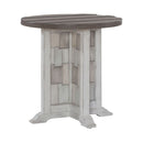 Liberty Furniture River Place Round Chairside Table in Riverstone White & Tobacco