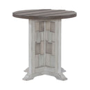 Liberty Furniture River Place Round Chairside Table in Riverstone White & Tobacco