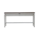 Liberty Furniture River Place Console Bar Table in Riverstone White & Tobacco