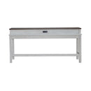 Liberty Furniture River Place Console Bar Table in Riverstone White & Tobacco