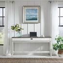 Liberty Furniture River Place Console Bar Table in Riverstone White & Tobacco