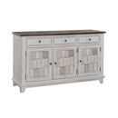 River Place Accent Server in Riverstone White & Tobacco