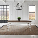 River Place Rectangular Leg Table in Riverstone White & Tobacco