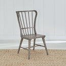 Liberty Furniture River Place Windsor Back Side Chair (Set of 2) in Riverstone Gray & Tobacco