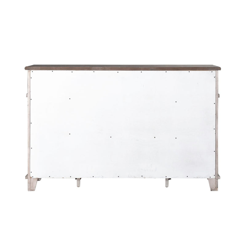 Liberty Furniture River Place Breakfront Server in Riverstone Gray & Tobacco