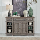 Liberty Furniture River Place Breakfront Server in Riverstone Gray & Tobacco