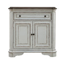 Liberty Furniture Magnolia Manor Accent Cabinet in Antique White & Weathered Bark EST SHIP TIME APPX 4 WEEKS