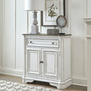 Magnolia Manor Accent Cabinet in Antique White & Weathered Bark EST SHIP TIME APPX 4 WEEKS image