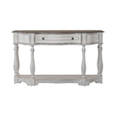 Magnolia Manor 56 Inch Hall Console Table in Antique White Base w/ Weathered Bark Tops image