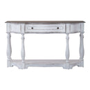 Liberty Furniture Magnolia Manor 56 Inch Hall Console Table in Antique White Base w/ Weathered Bark Tops image