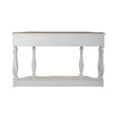 Magnolia Manor 56 Inch Hall Console Table in Antique White Base w/ Weathered Bark Tops image