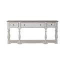 Magnolia Manor 72 Inch Hall Console Table in Antique White Base w/ Weathered Bark Tops image