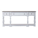 Liberty Furniture Magnolia Manor 72 Inch Hall Console Table in Antique White Base w/ Weathered Bark Tops image