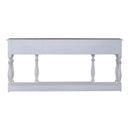 Magnolia Manor 72 Inch Hall Console Table in Antique White Base w/ Weathered Bark Tops