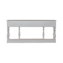 Magnolia Manor 72 Inch Hall Console Table in Antique White Base w/ Weathered Bark Tops image