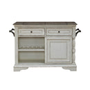 Magnolia Manor Bar Cart in Antique White & Weathered Bark EST SHIP TIME APPX 4 WEEKS image