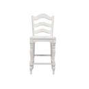 Liberty Furniture Magnolia Manor Ladder Back Counter Chair (Set of 2) in Antique White & Weathered Bark