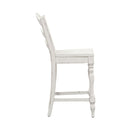 Liberty Furniture Magnolia Manor Ladder Back Counter Chair (Set of 2) in Antique White & Weathered Bark