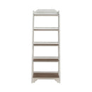 Magnolia Manor Leaning Pier Bookcase in Antique White & Weathered Bark