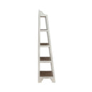 Magnolia Manor Leaning Pier Bookcase in Antique White & Weathered Bark