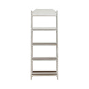 Magnolia Manor Leaning Pier Bookcase in Antique White & Weathered Bark