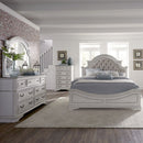 Magnolia Manor King California Upholstered Bed, Dresser & Mirror, Chest image
