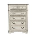 Magnolia Manor King California Upholstered Sleigh Bed, Dresser & Mirror, Chest