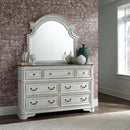 Magnolia Manor King Uph Sleigh Bed, Dresser & Mirror, Chest, Night Stand