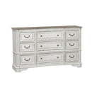 Magnolia Manor Leg 9 Drawer Dresser in Antique White image