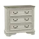 Magnolia Manor 3 Drawer Bedside Chest in Antique White image