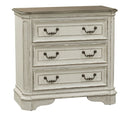 Liberty Magnolia Manor 3 Drawer Bedside Chest in Antique White