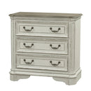 Magnolia Manor 3 Drawer Bedside Chest in Antique White image
