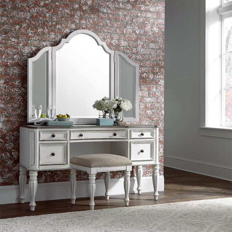 Liberty Magnolia Manor Vanity Stool in Antique White