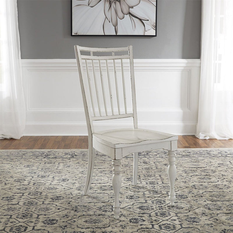 Liberty Furniture Magnolia Manor Spindle Back Side Chair (Set of 2) in Antique White